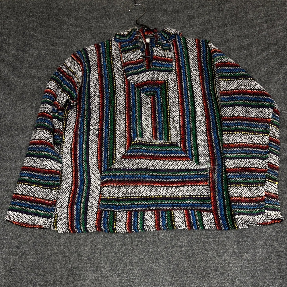Vel-Mex Baja Hoodie / Mexican Drug Rug Pullover — Size L